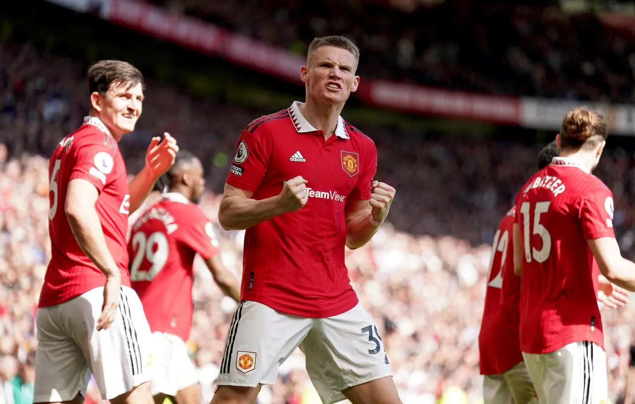 Scott McTominay celebrates for Manchester United