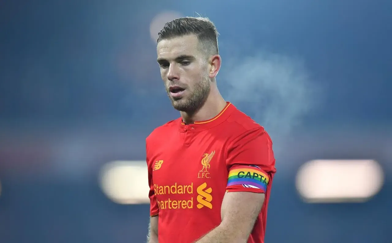 Former Liverpool captain Jordan Henderson wore the rainbow armband in support of the LGBTQ+ community 