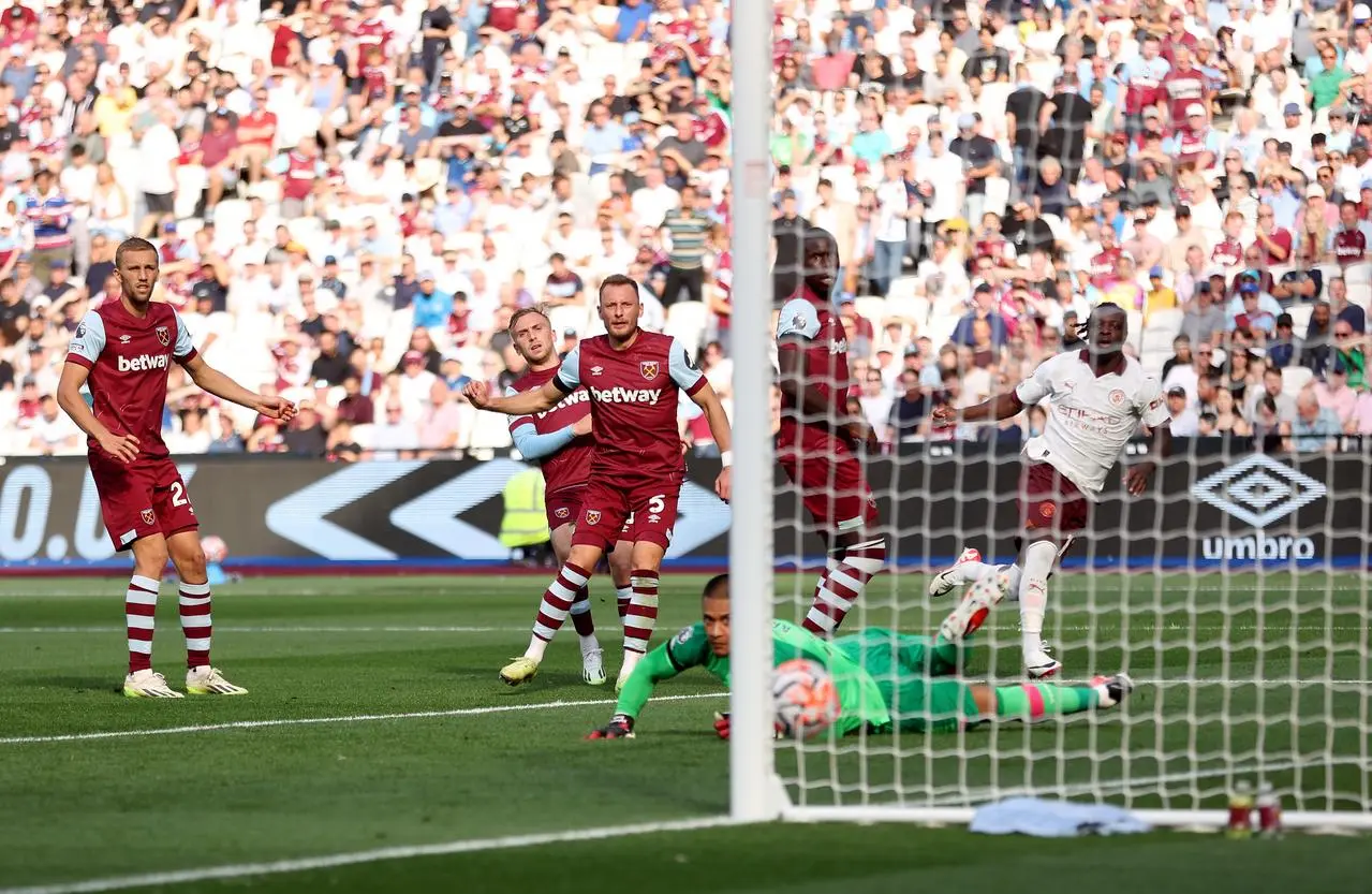 Jeremy Doku levelled with a fine goal early in the second half