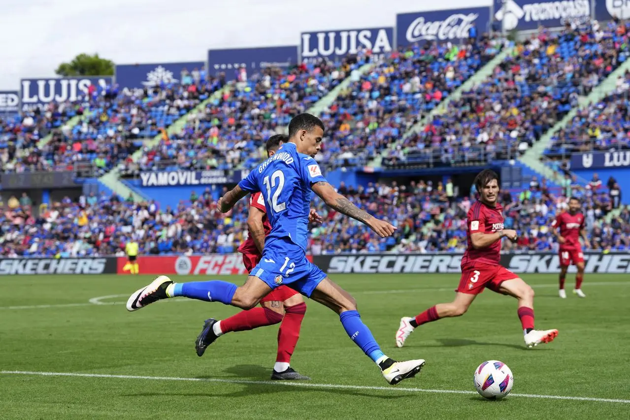 Greenwood in action against Osasuna (Jose Breton/AP)