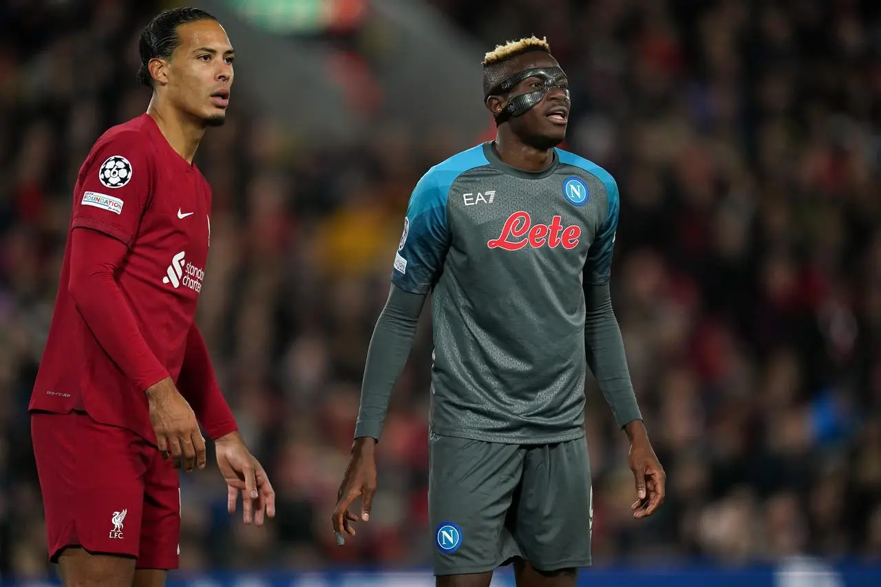 Victor Osimhen, right, has been linked with a move to Liverpool