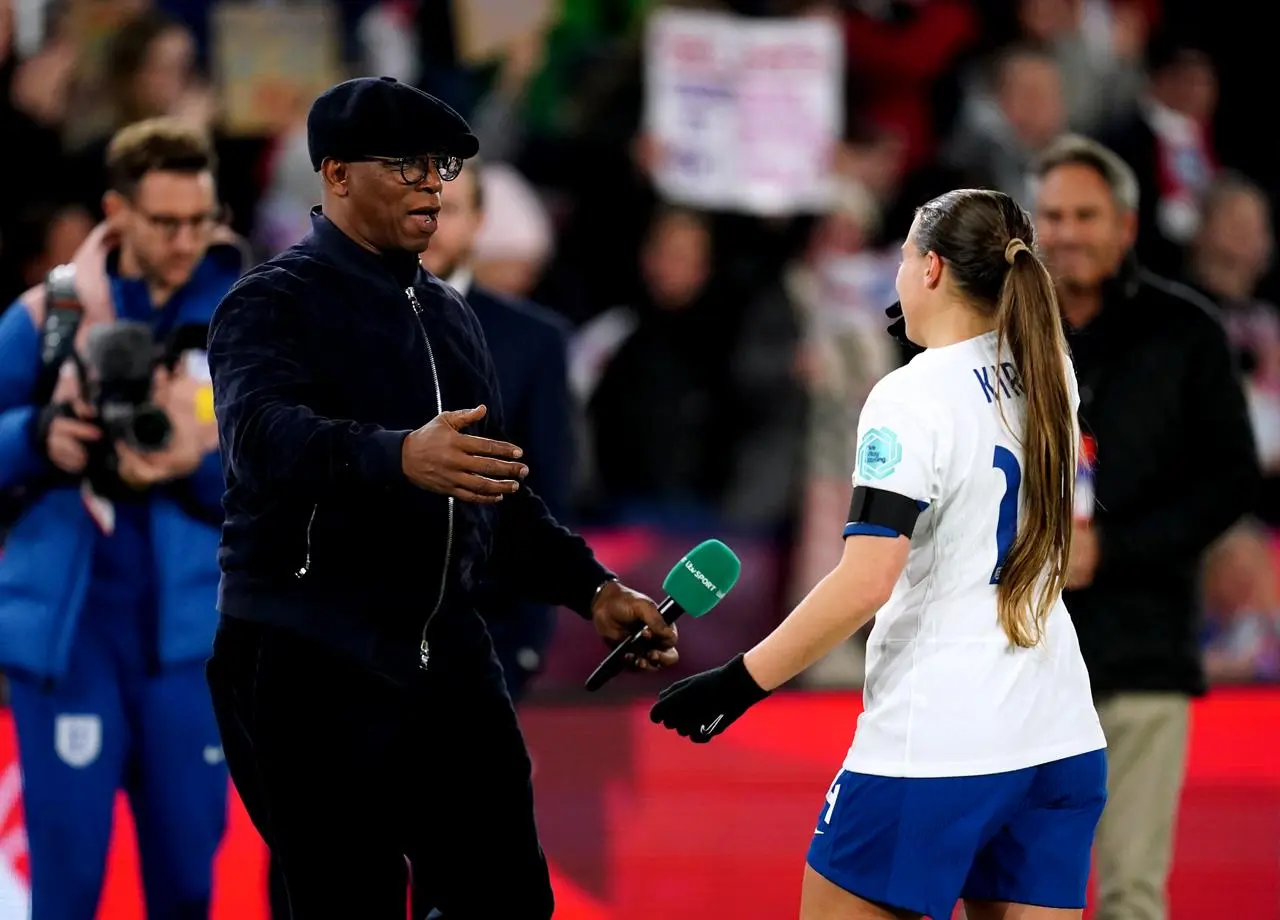 Fran Kirby greets Ian Wright