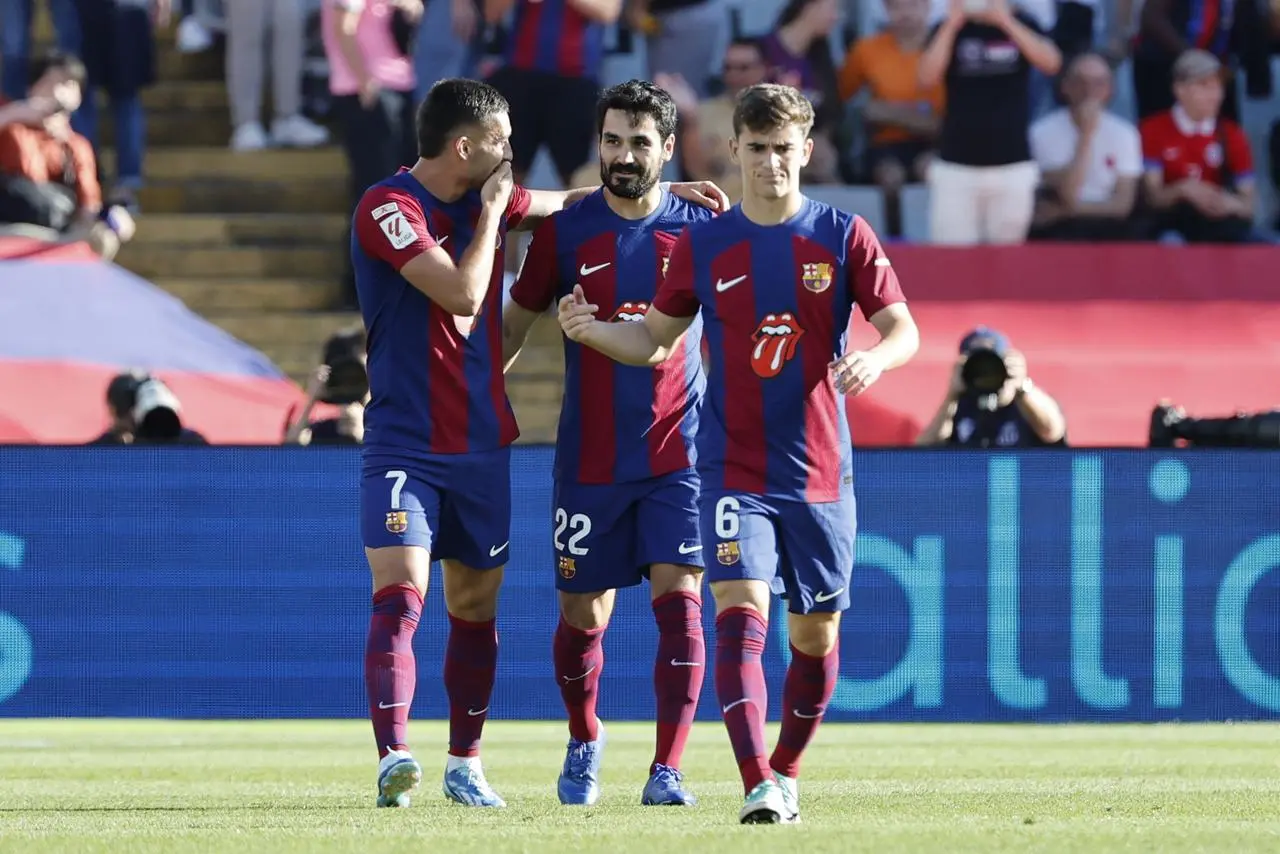 Ilkay Gundogan celebrates scoring against Real Madrid