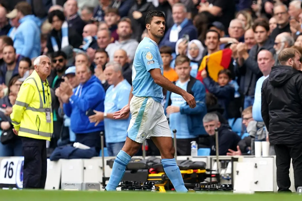 Rodri will miss Manchester City's visit to Arsenal (Martin Rickett/PA)