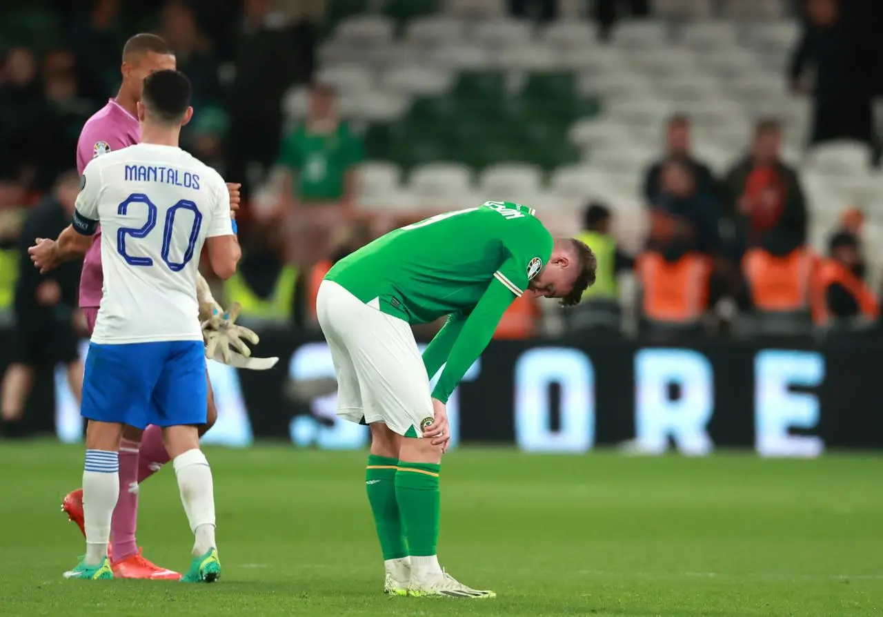 Republic of Ireland striker Evan Ferguson enjoyed little service against Greece