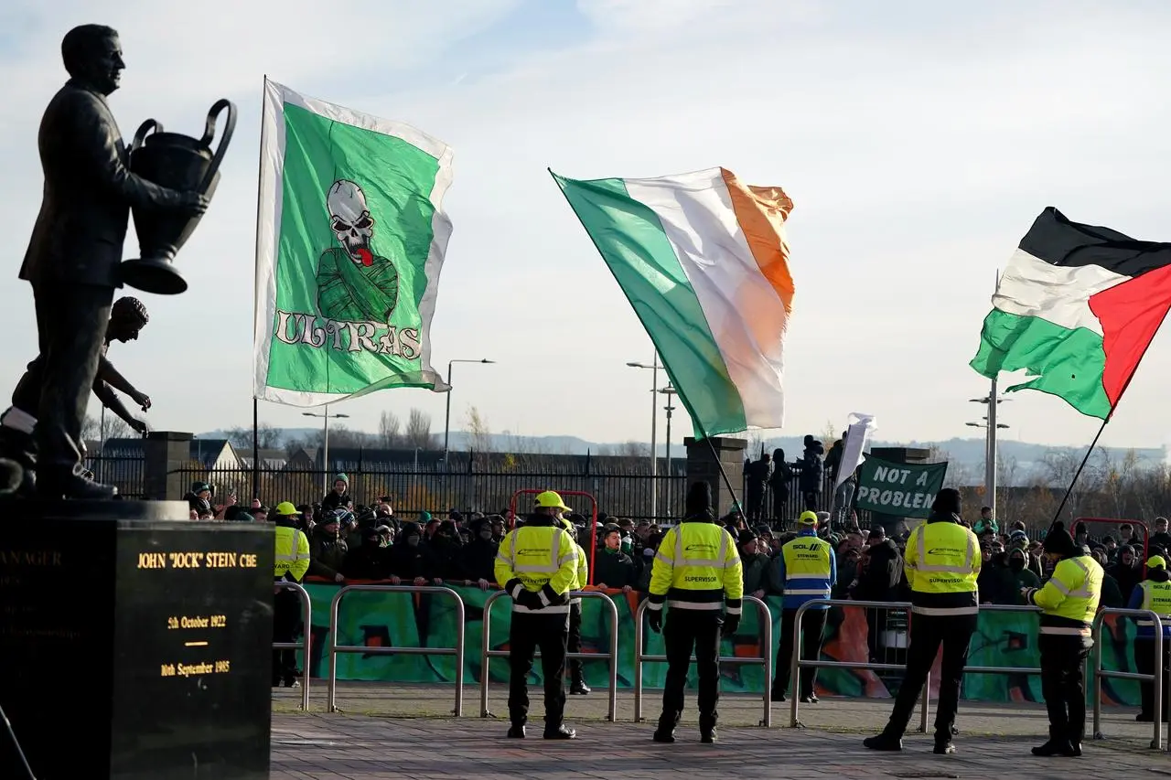 Fans outside Celtic Park