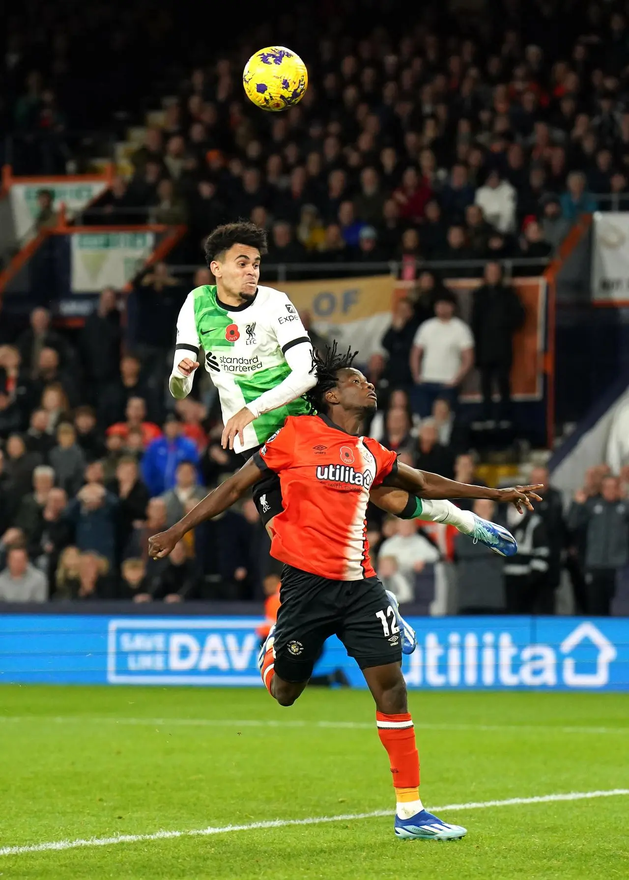 Luis Diaz scores against Luton