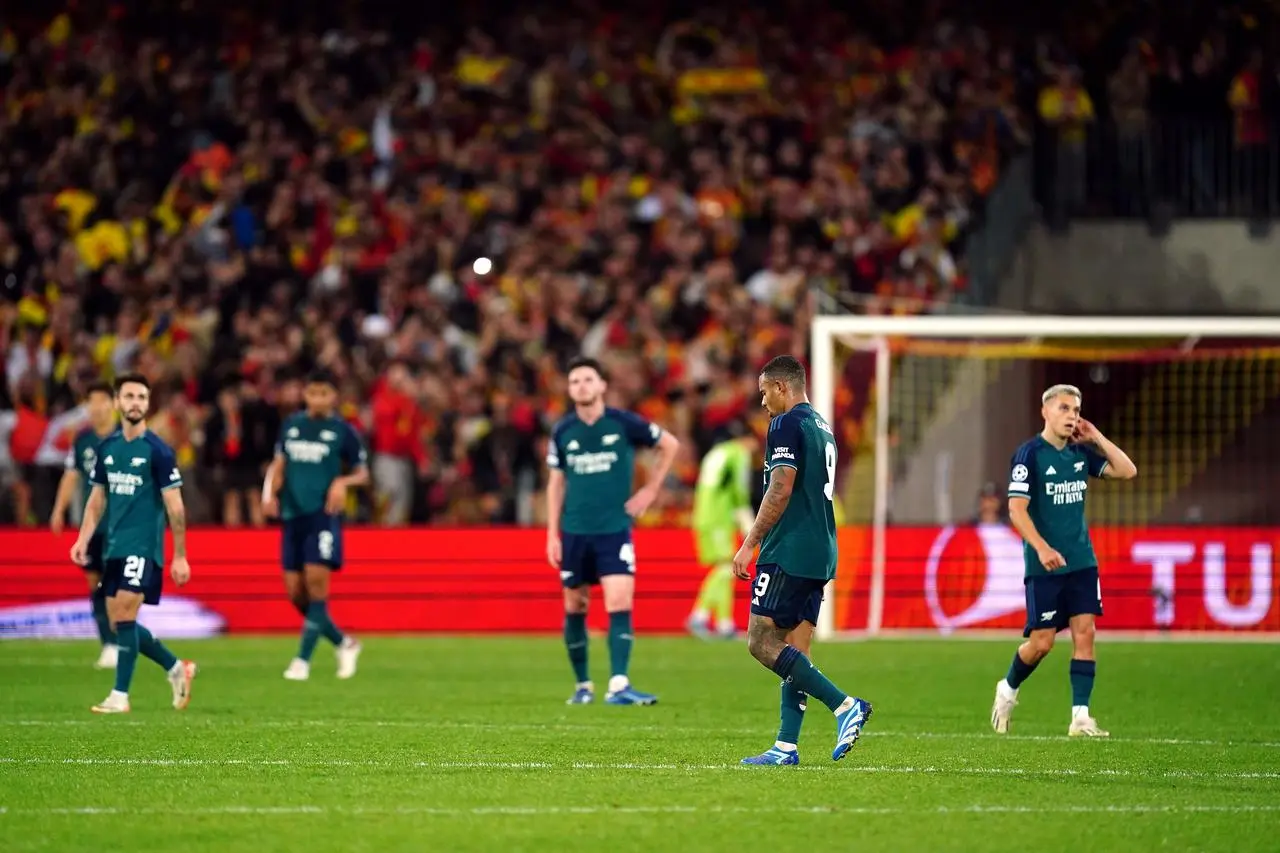 Arsenal let slip a first-half lead to lose 2-1 in Lens last month 