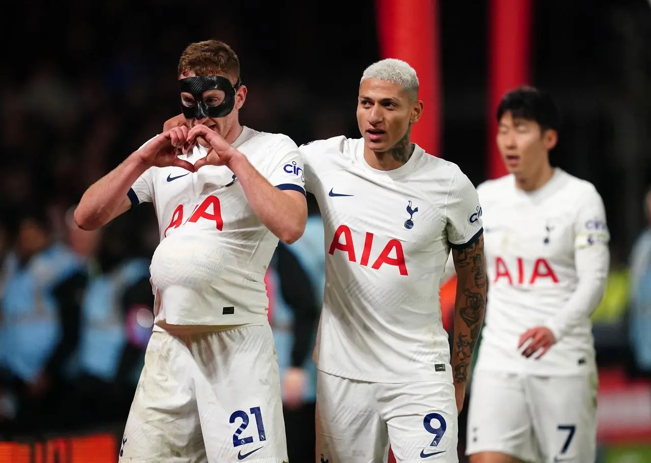 Dejan Kulusevski (left) doubled Tottenham's advantage