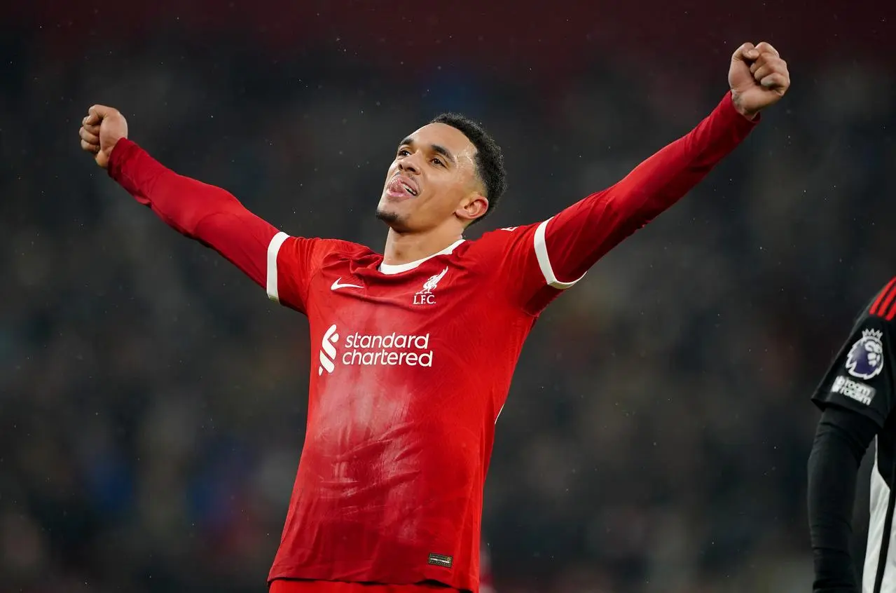 Trent Alexander-Arnold celebrates for Liverpool