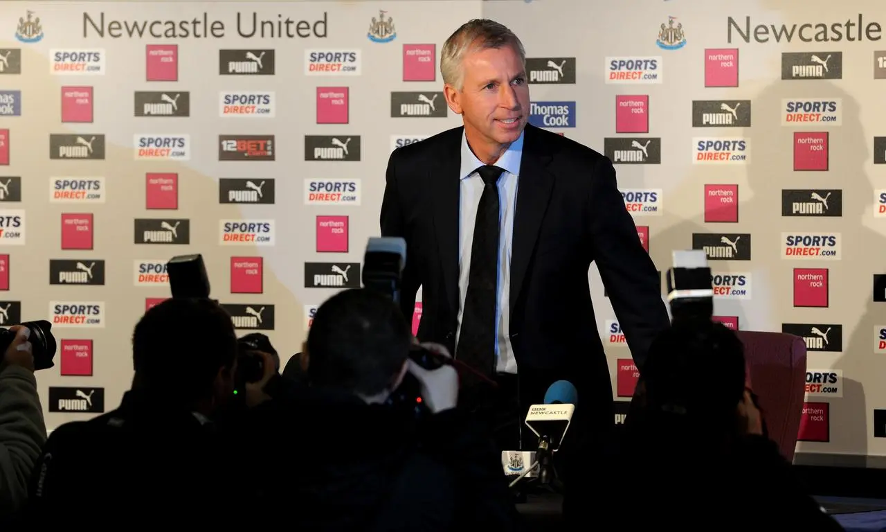 Pardew arrives for a press conference at St James’ Park following his appointment (Owen Humphreys/PA)