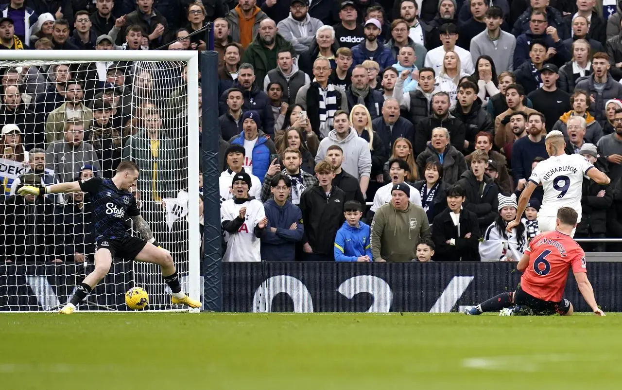 Richarlison (right) opened the scoring for Tottenham 