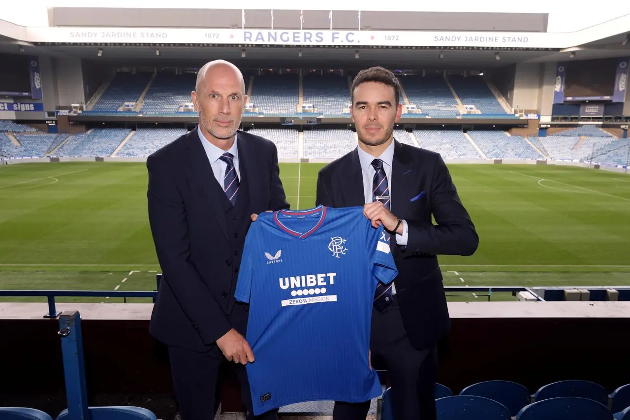 CEO James Bisgrove (right) spoke of new disabled spaces at Ibrox (Steve Welsh/PA)