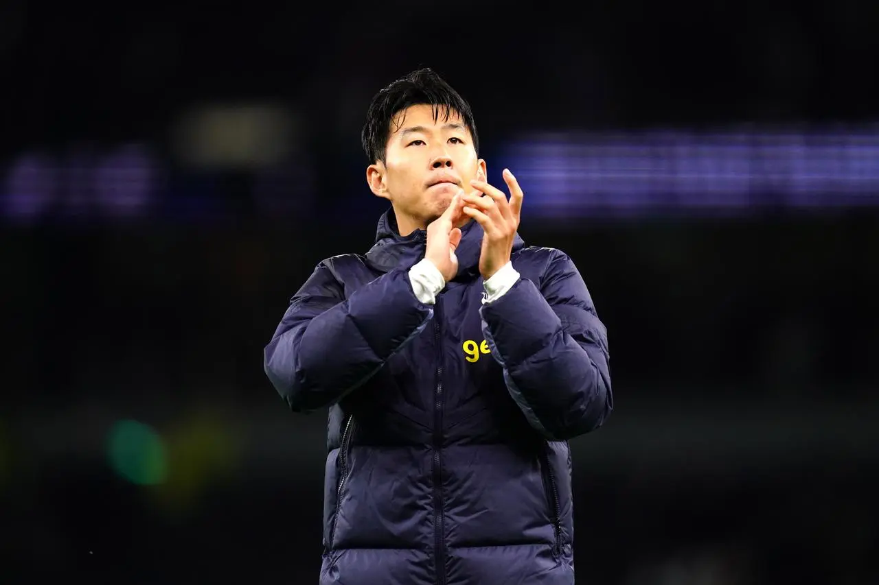 Son Heung-min applauds the Tottenham fans