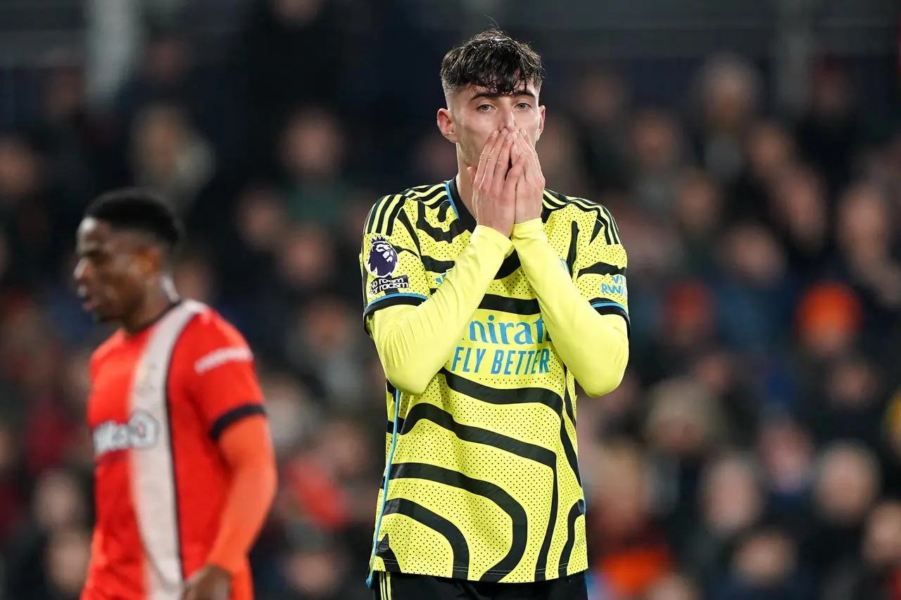 Kai Havertz rues a missed chance against Luton (Joe Giddens/PA)