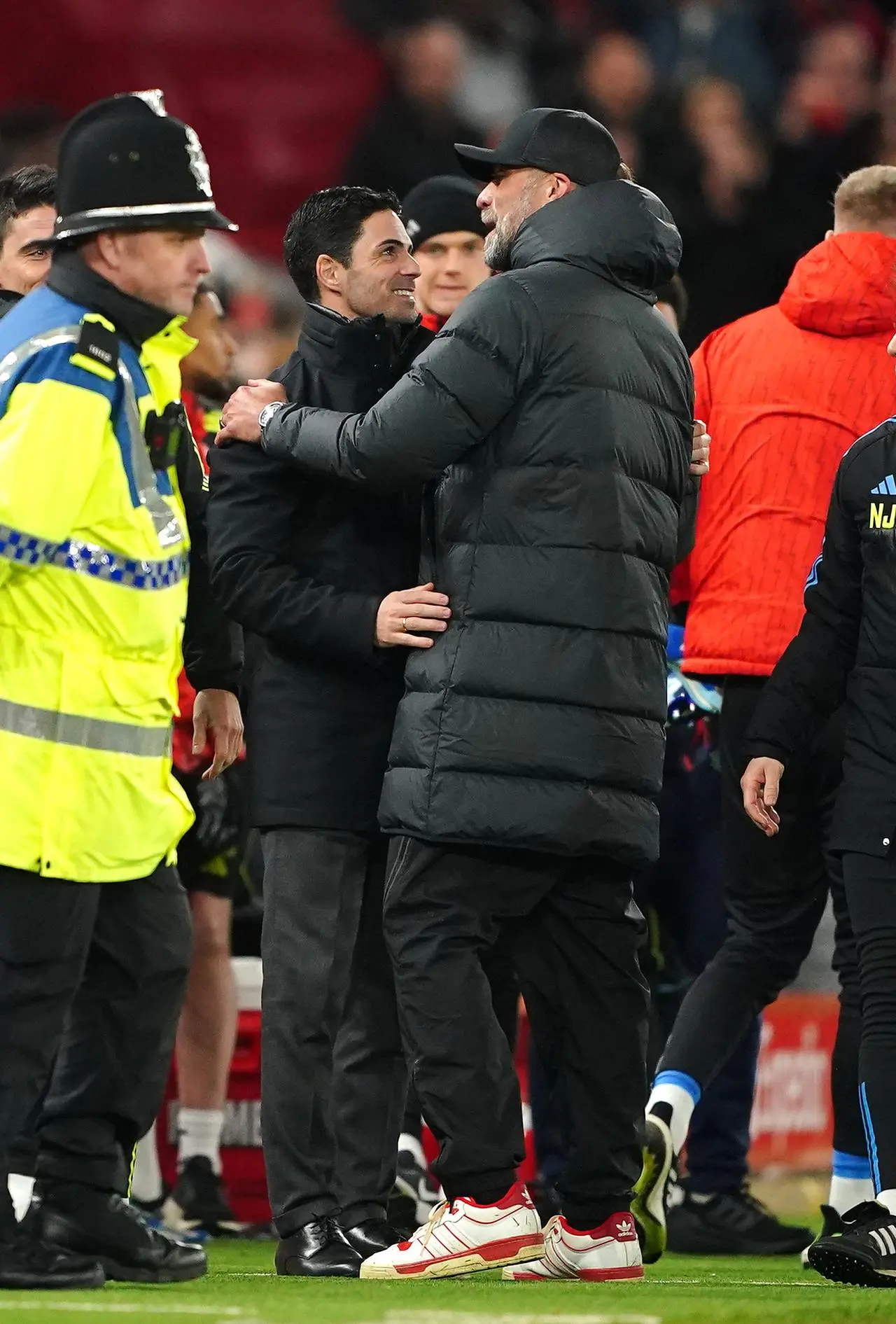 Mikel Arteta, left, and Jurgen Klopp