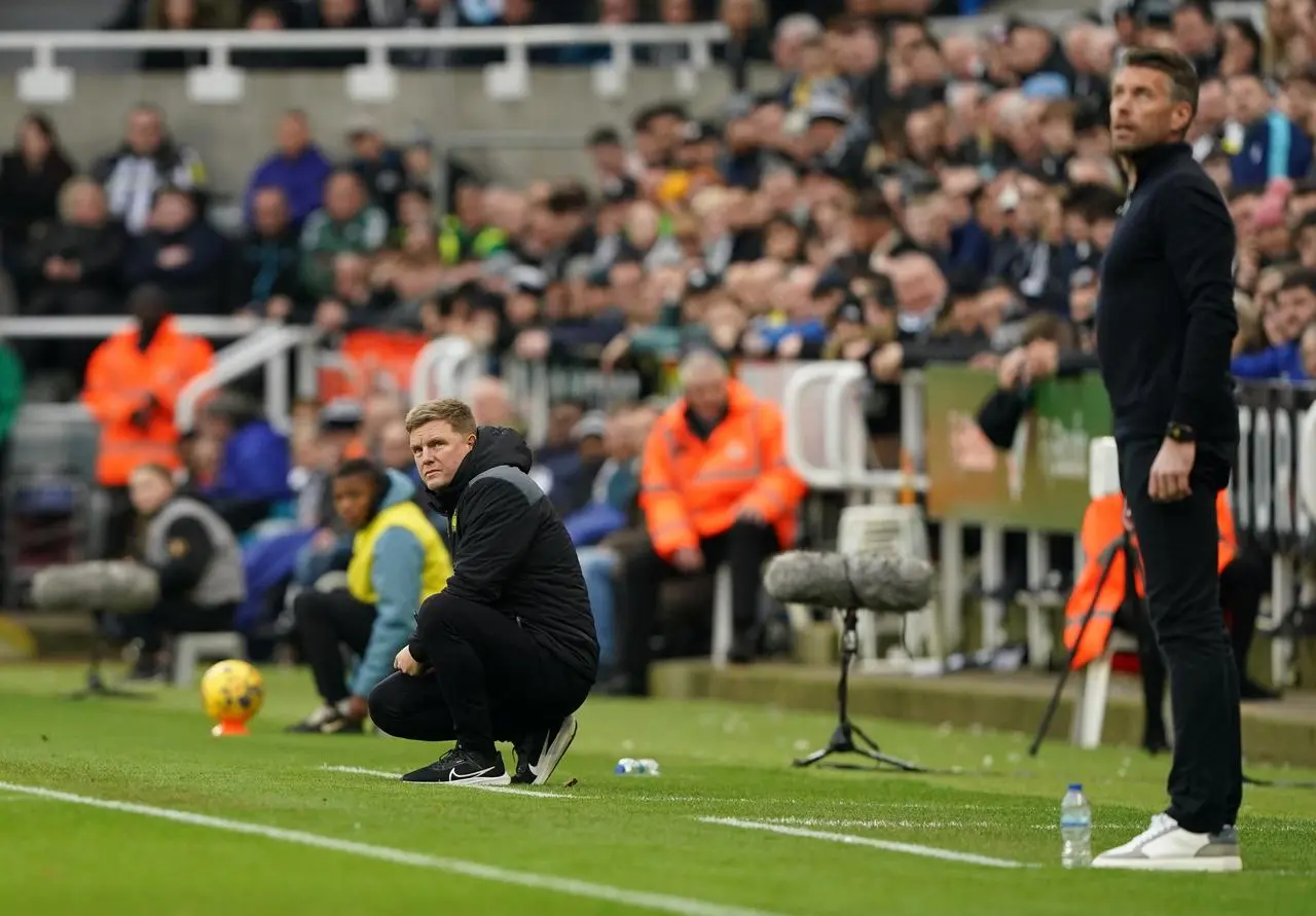 Newcastle head coach Eddie Howe (left) was left with as many questions as answers after a 4-4 draw with Luton