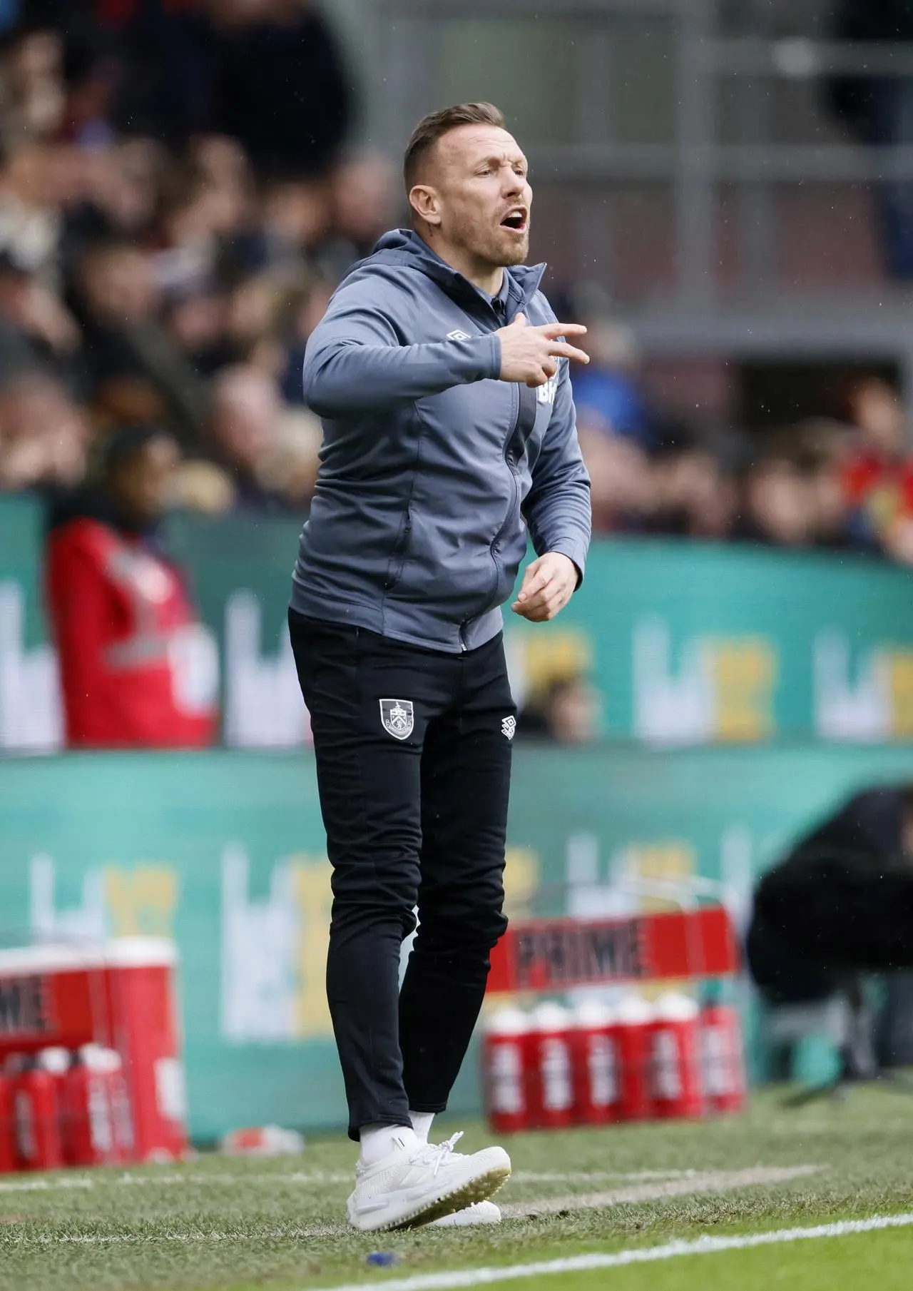 Burnley assistant Craig Bellamy was in the dugout