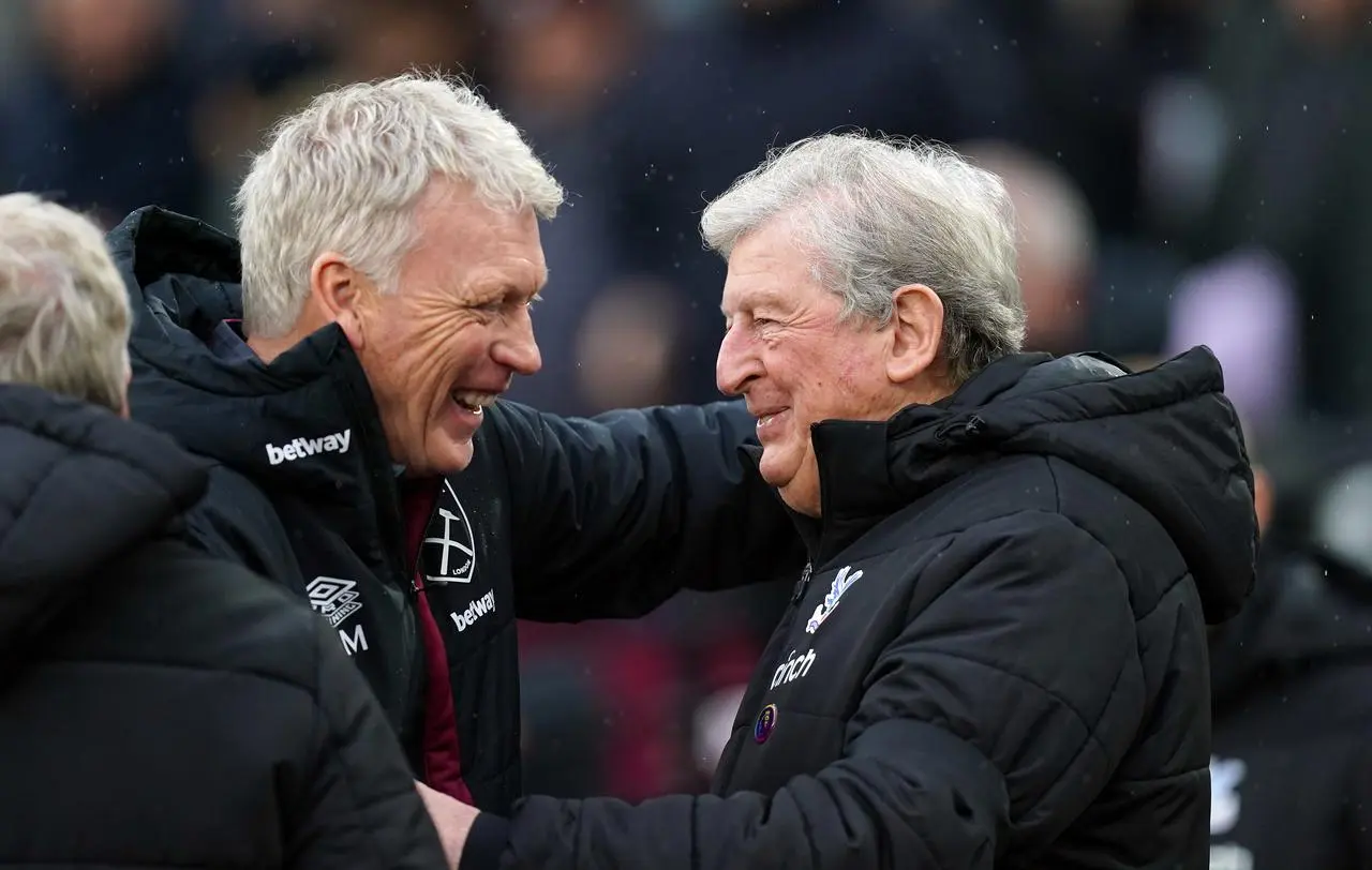 West Ham manager David Moyes (left) and Crystal Palace manager Roy Hodgson (right)