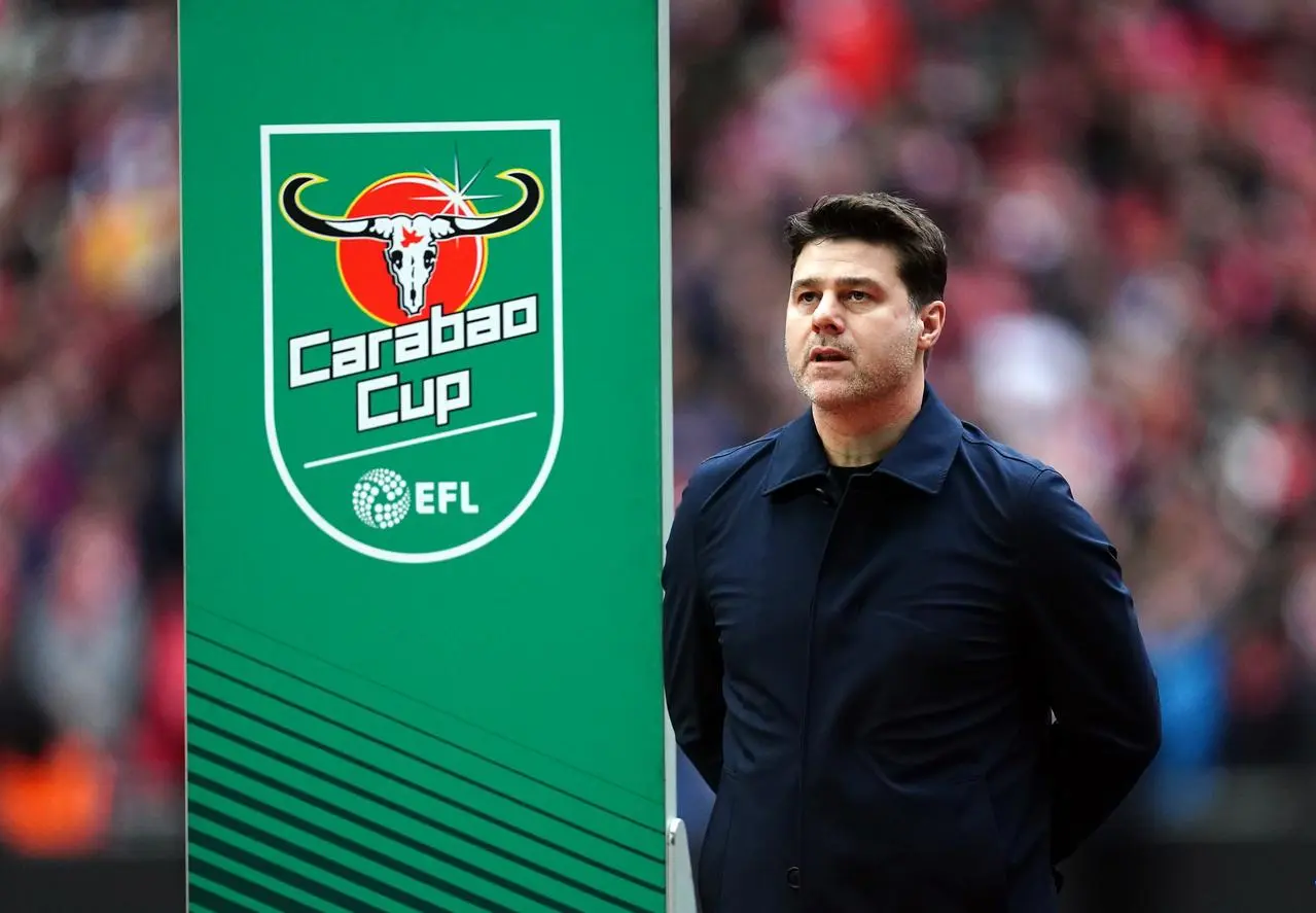 Chelsea manager Mauricio Pochettino during the Carabao Cup final at Wembley