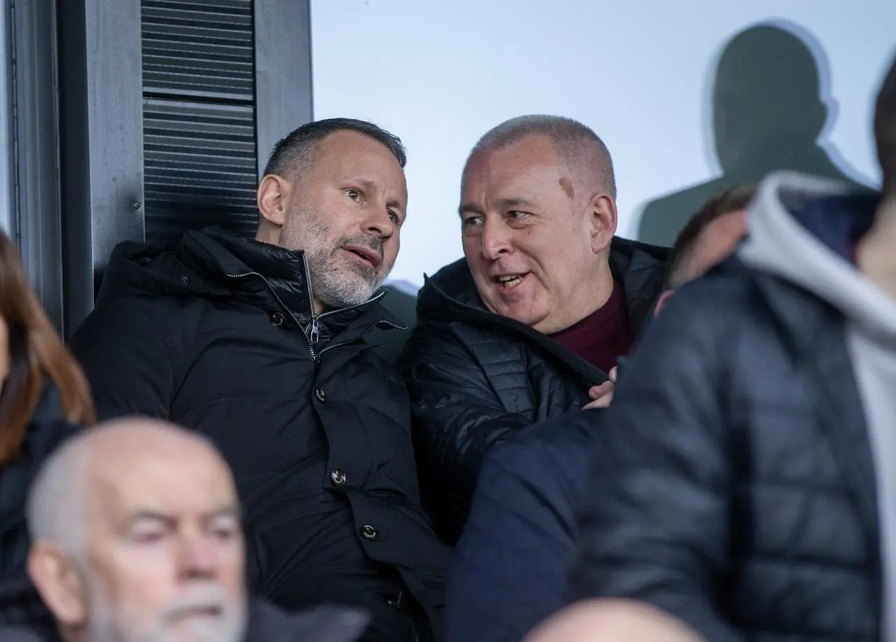 Ryan Giggs watches Salford host Wrexham last month