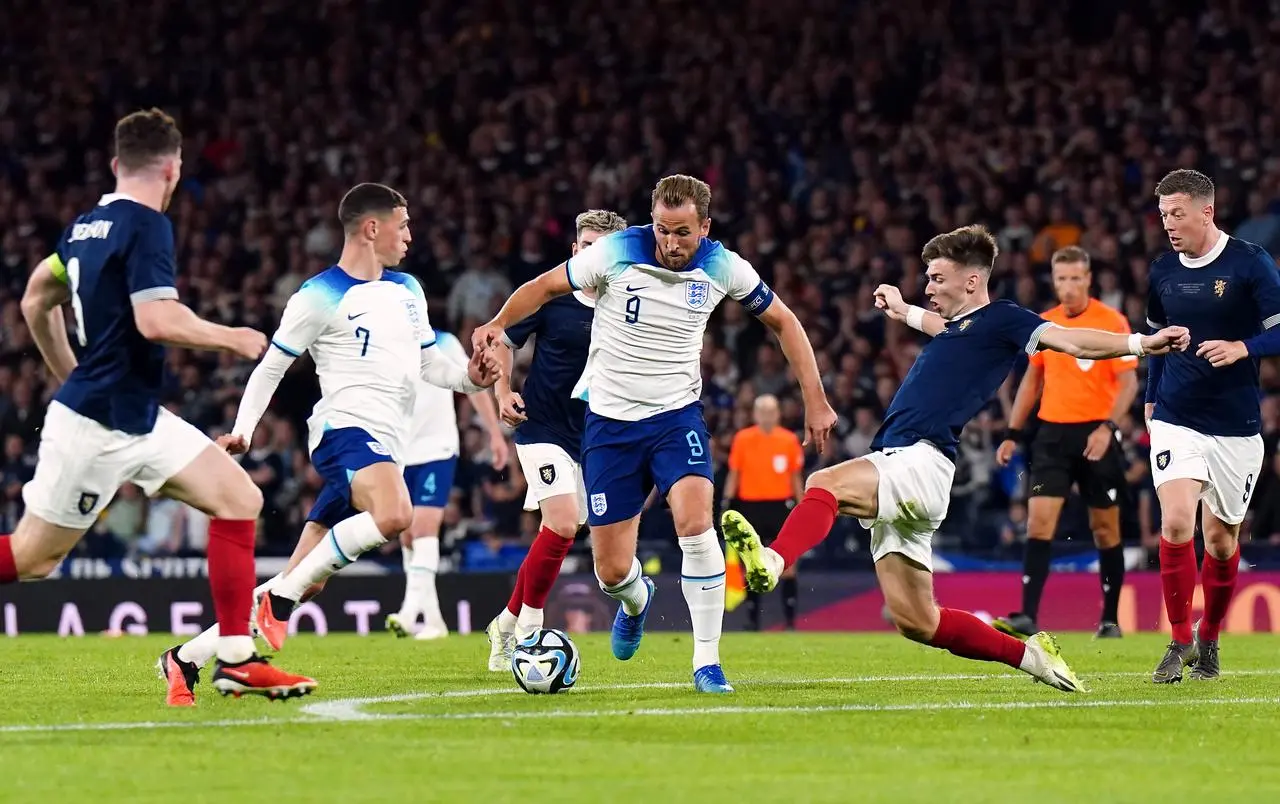 Scotland playing against England at Hampden Park