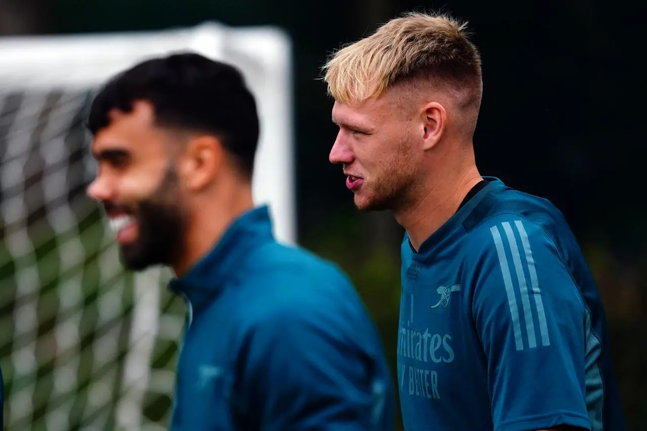 Aaron Ramsdale (right) and David Raya (left) have been battling it out to be Arsenal's first-choice goalkeeper this season