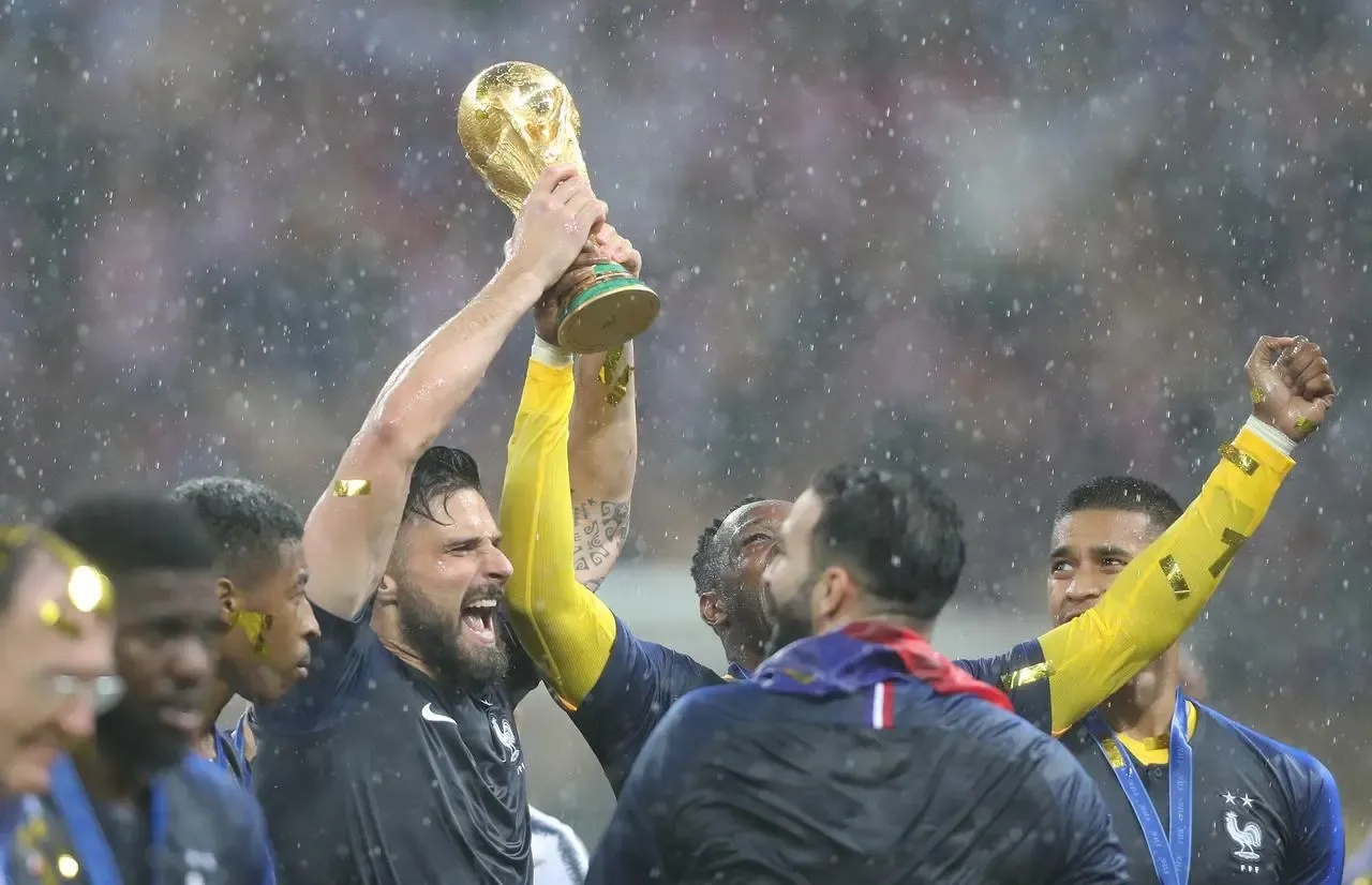 Olivier Giroud holds the World Cup