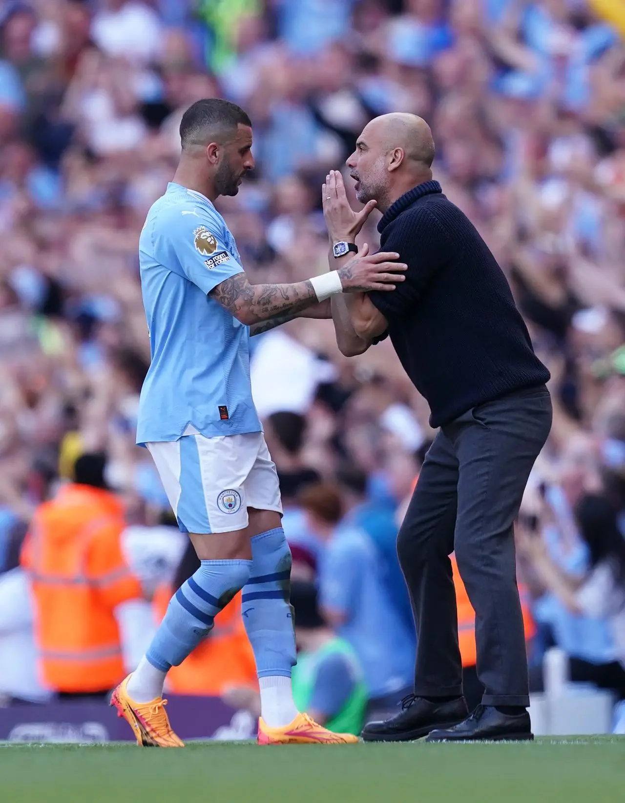 Kyle Walker and Pep Guardiola