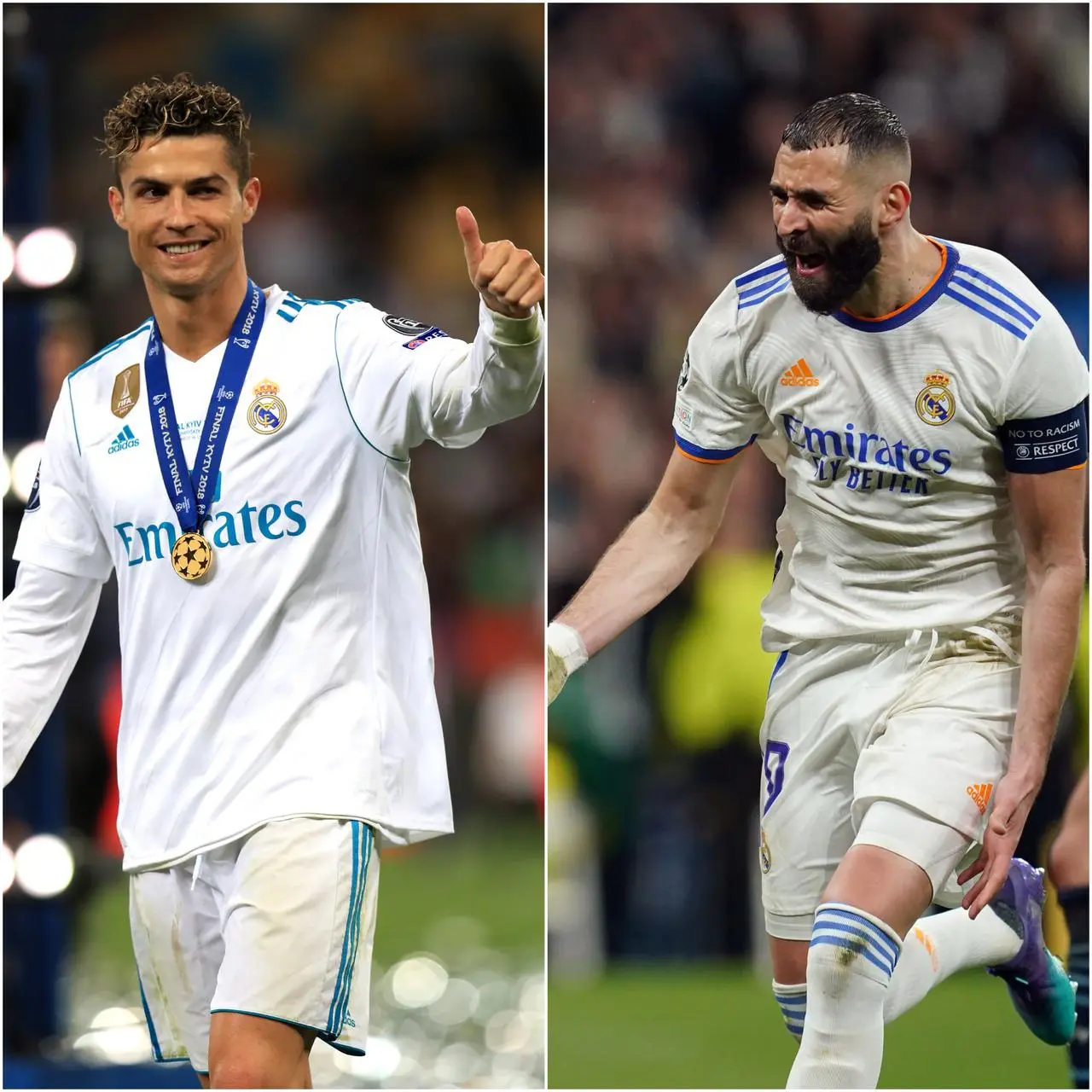 Composite image of Cristiano Ronaldo, left, and Karim Benzema