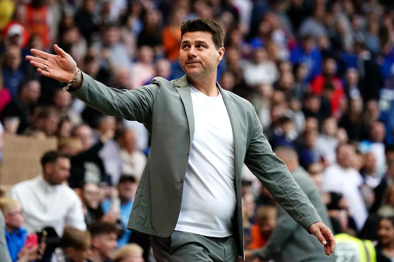 Mauricio Pochettino waves to the crowd at Soccer Aid