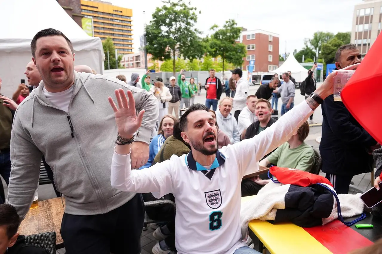 England fans in Gelsenkirchen.