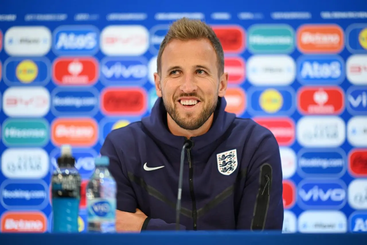 Harry Kane during an England press conference at Euro 2024 in Gelsenkirchen