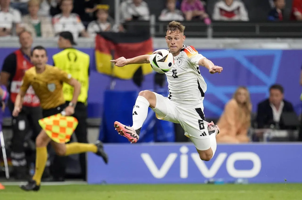 Joshua Kimmich plays for Germany at Euro 2024