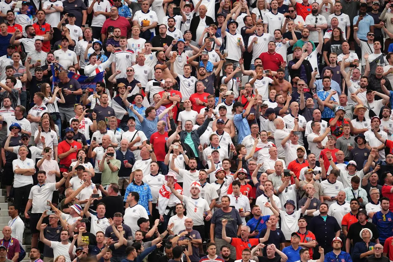 England fans attending the match in Frankfurt