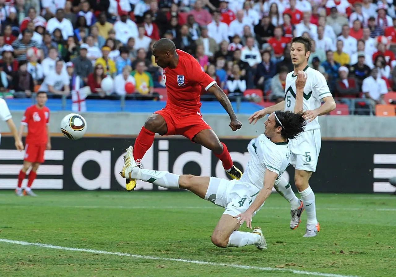 England’s Jermain Defoe in action against Slovenia at the 2010 World Cup