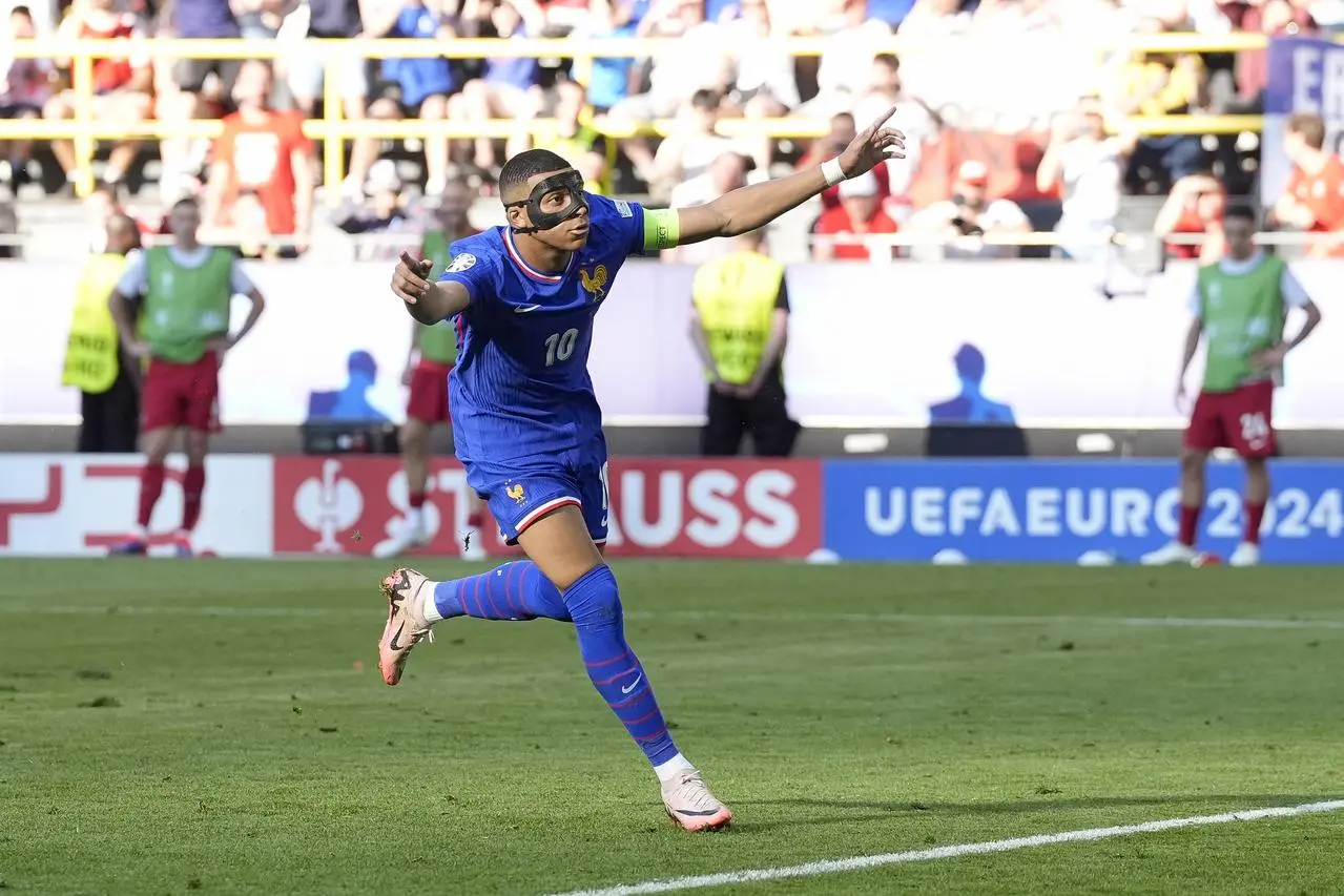 Mbappe celebrates France's opener 