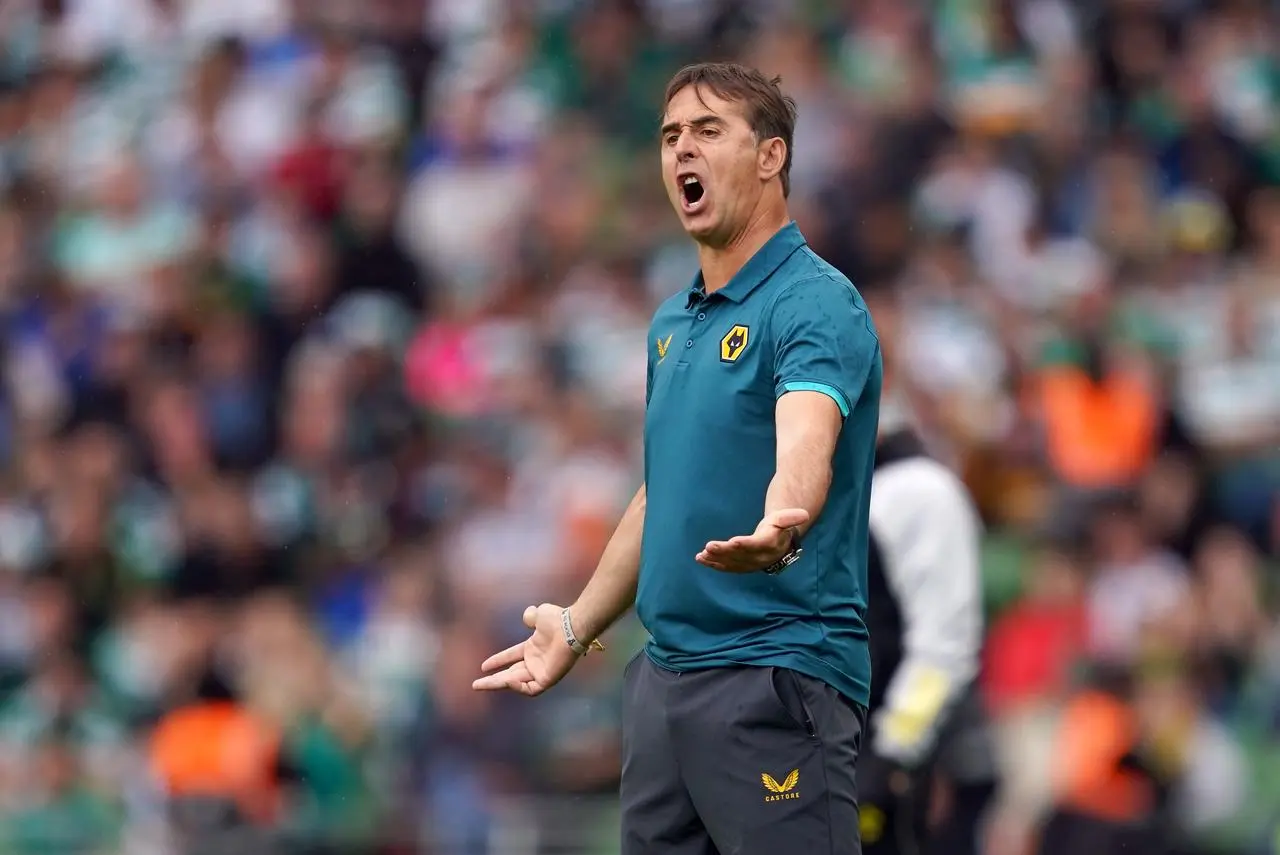 Julen Lopetegui gestures on the sideline during his time with Wolves