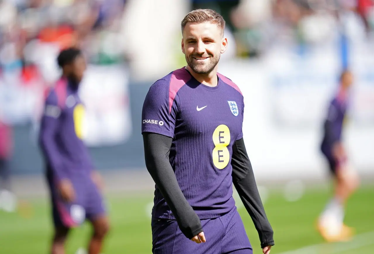 England’s Luke Shaw during a training session ahead of Euro 2024