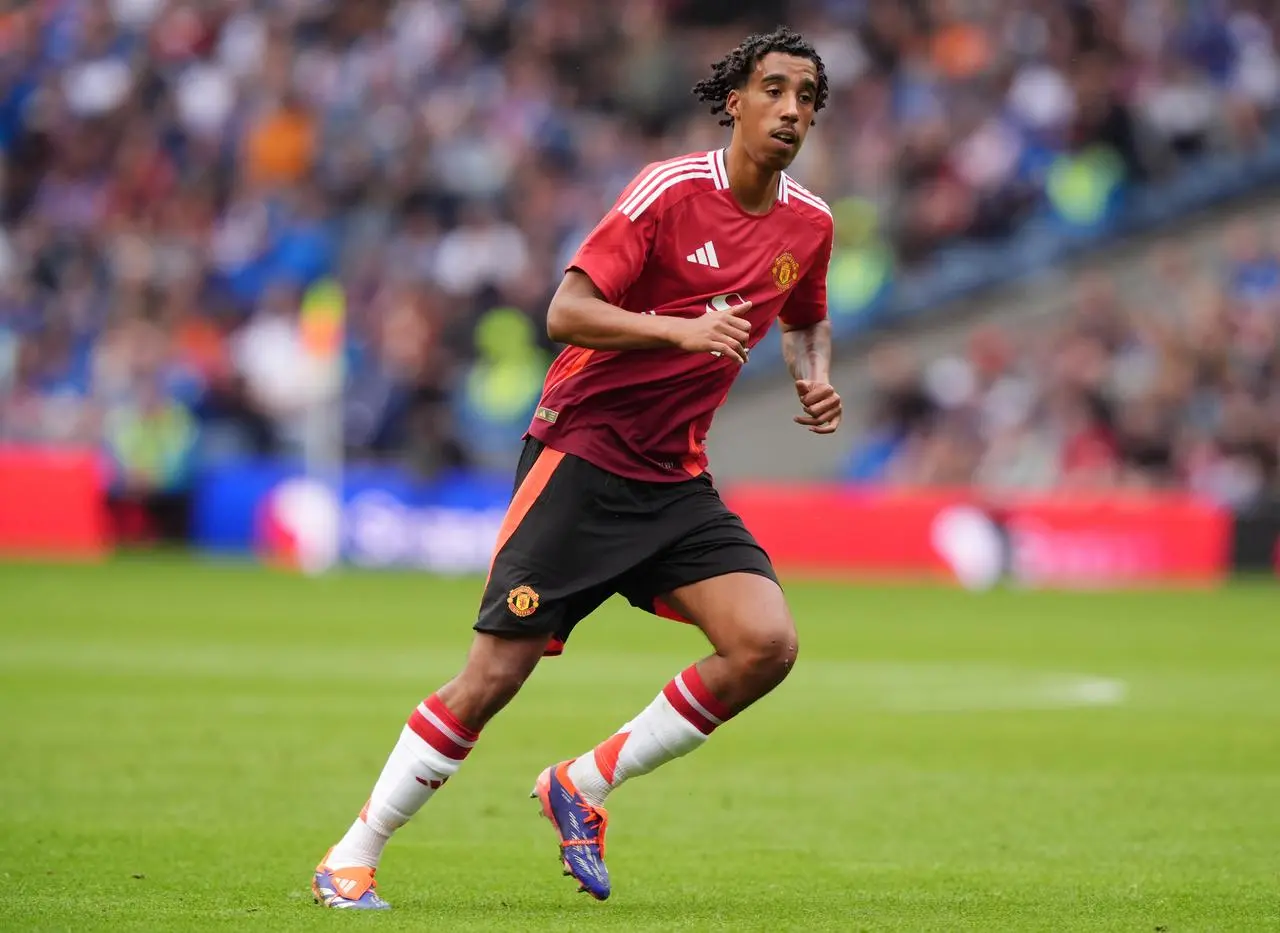 Manchester United’s Leny Yoro during the pre-season friendly match against Rangers