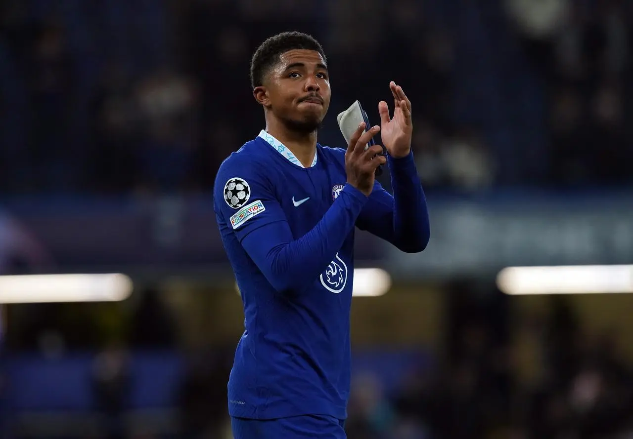 Chelsea's Wesley Fofana applauds the fans after a Champions League quarter-final second leg against Real Madrid at Stamford Bridge in April 2023