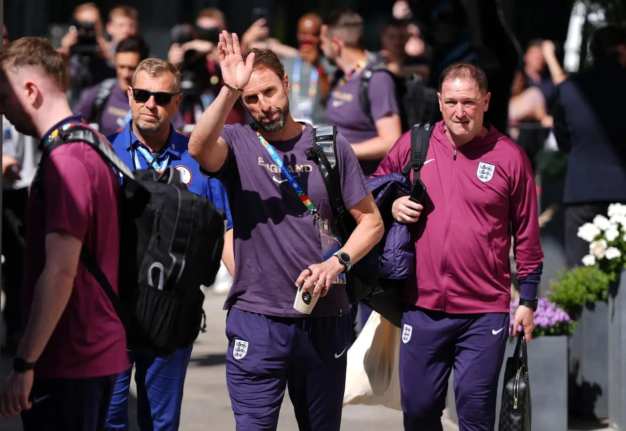 England manager Gareth Southgate leaving the team hotel in Berlin on Monday