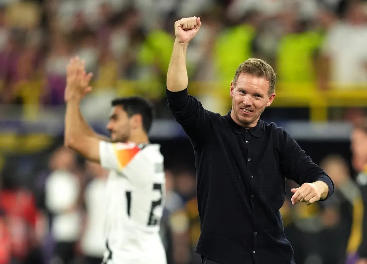 Germany manager Julian Nagelsmann celebrates at Euro 2024