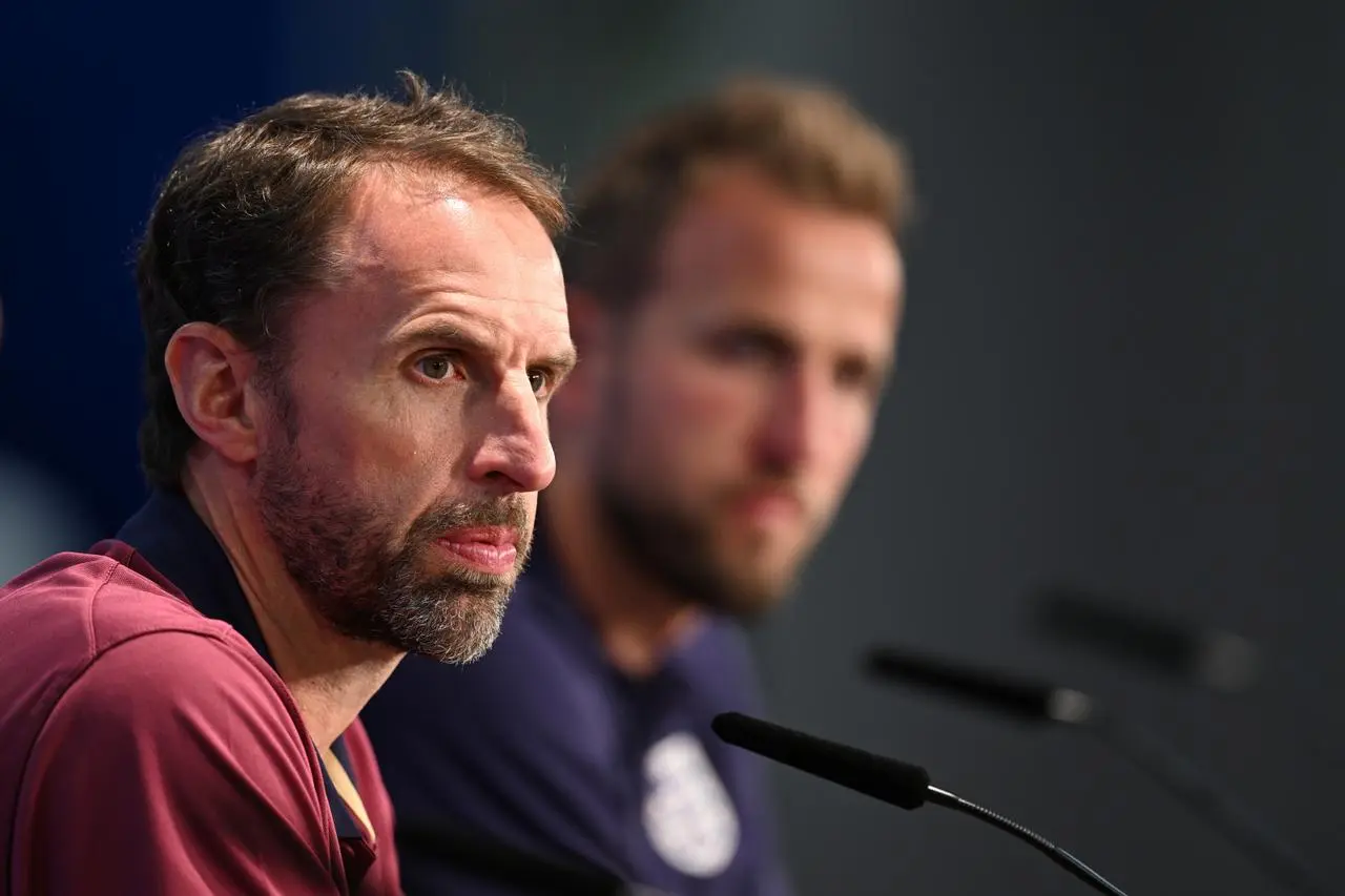 Gareth Southgate talks to the press 