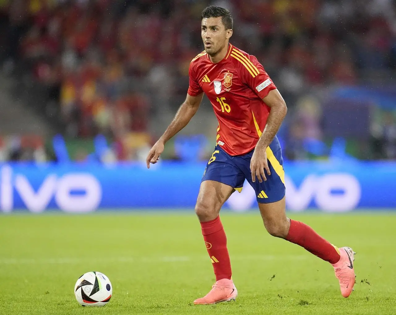 Spain’s Rodri on the ball against Georgia