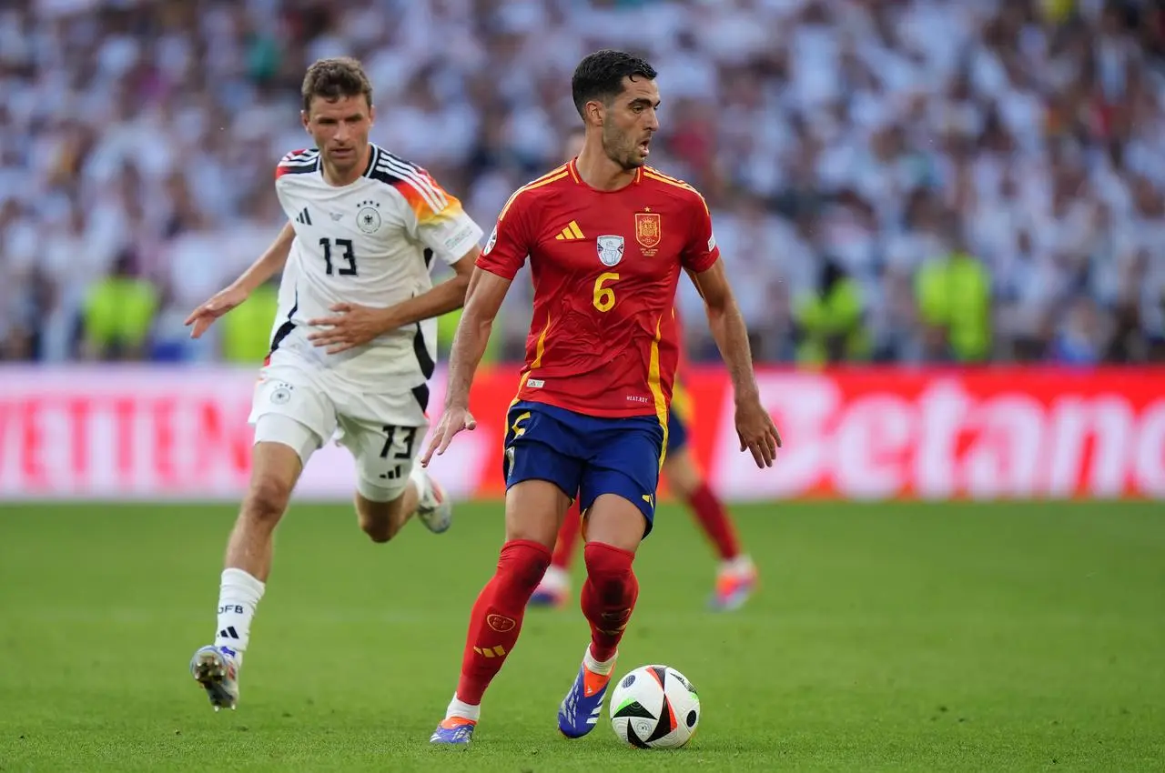 Mikel Merino runs with the ball