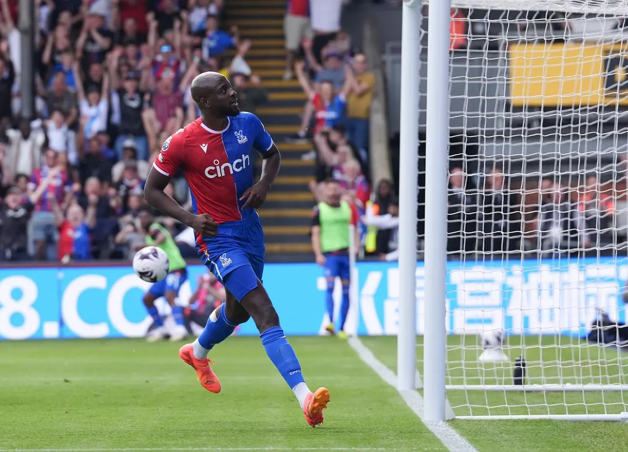 Jean-Philippe Mateta celebrates scoring for Crystal Palace