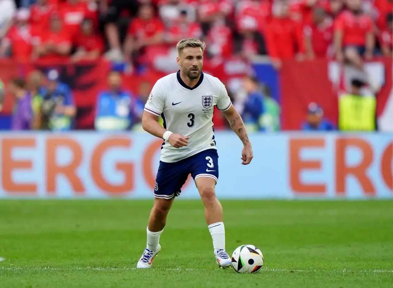 Luke Shaw on the ball against Switzerland