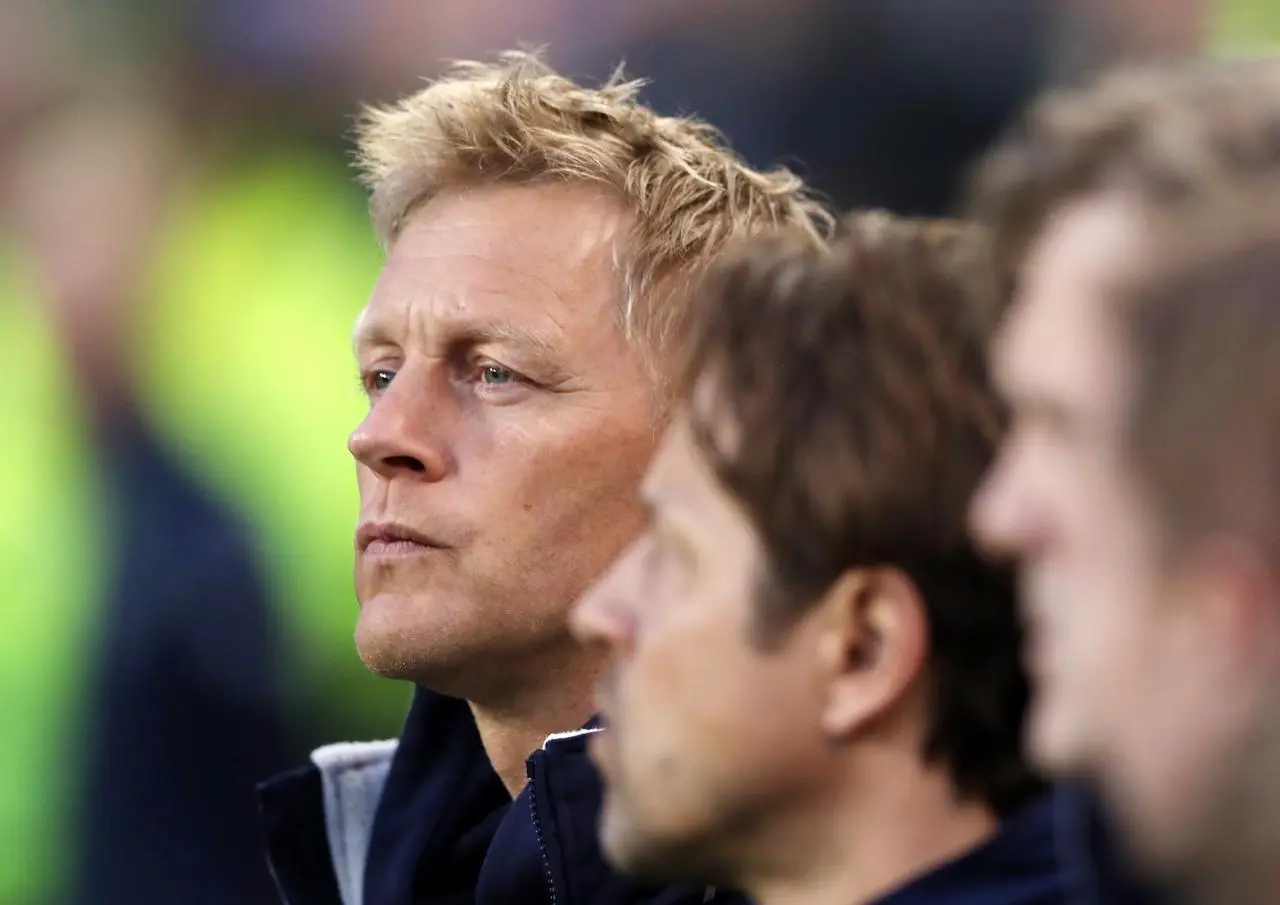 Heimir Hallgrimsson on the sidelines