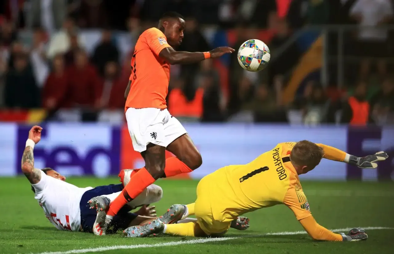 Kyle Walker scores an own-goal as the Netherlands beat England 3-1 